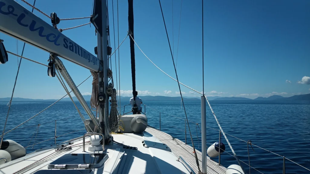 Kyknos Bavaria 50 sailing yacht cruising in the Sporades, Greece