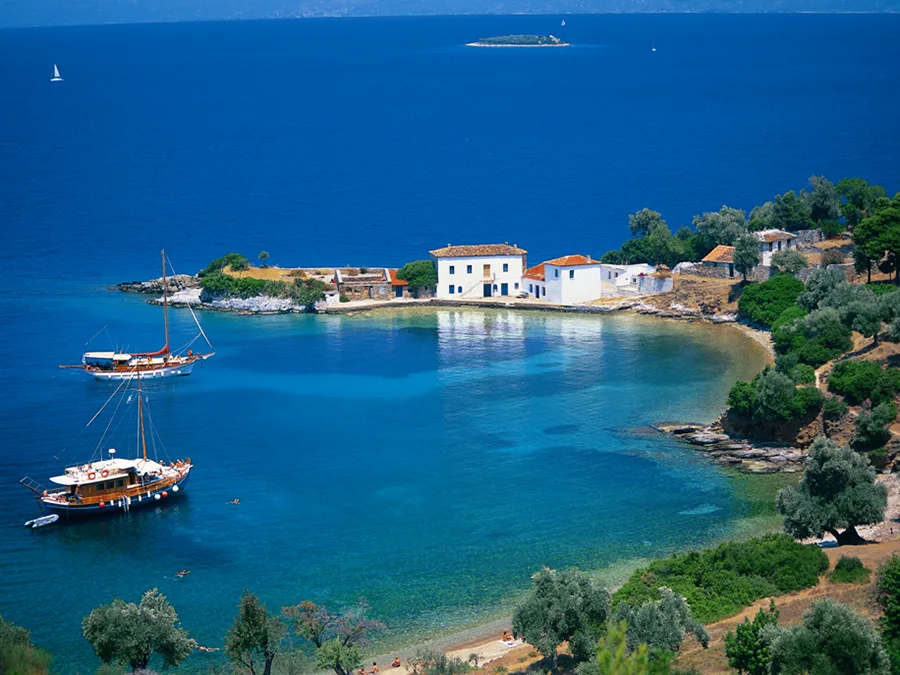 Tzasteni Bay anchorage in the Pagasetic Gulf